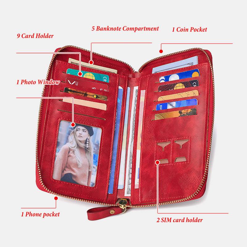 Naisten Varkaudenesto Monitoimi Tupsu Decor Crossbody Laukku Multi-card Slots Lompakko Kytkinlaukku Puhelinlaukku