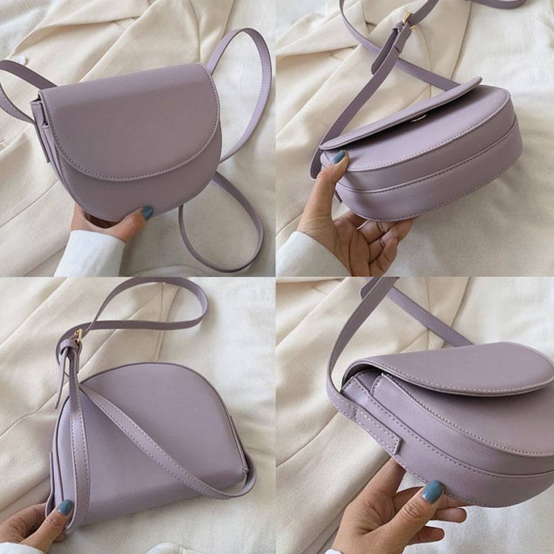 Naisten Vintage Puoliympyrä Satulalaukku Solid Crossbody -laukku Vapaa-aikaan