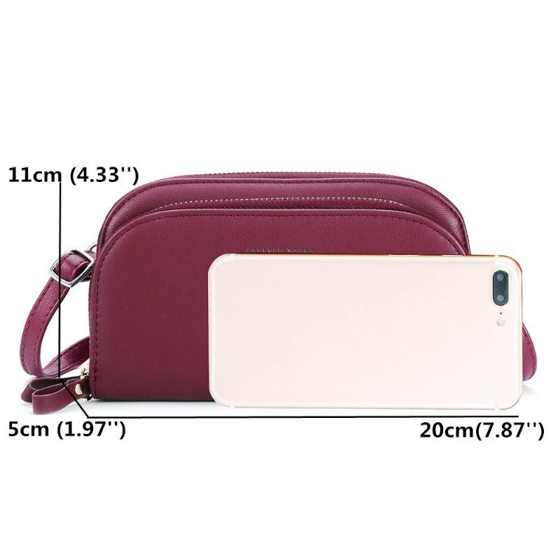 Pierre Loues Naisten Solid 8 Card Slot Card Bag Multi-slot Puhelinlaukku Vapaa-ajan Crossbody Laukku