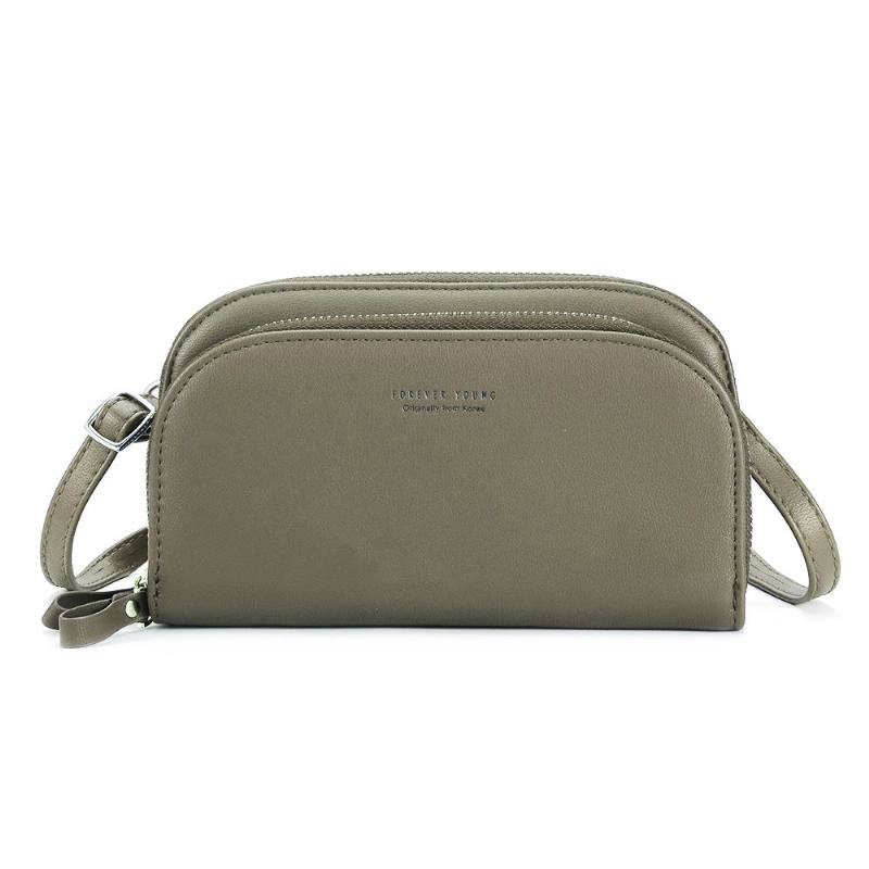 Pierre Loues Naisten Solid 8 Card Slot Card Bag Multi-slot Puhelinlaukku Vapaa-ajan Crossbody Laukku