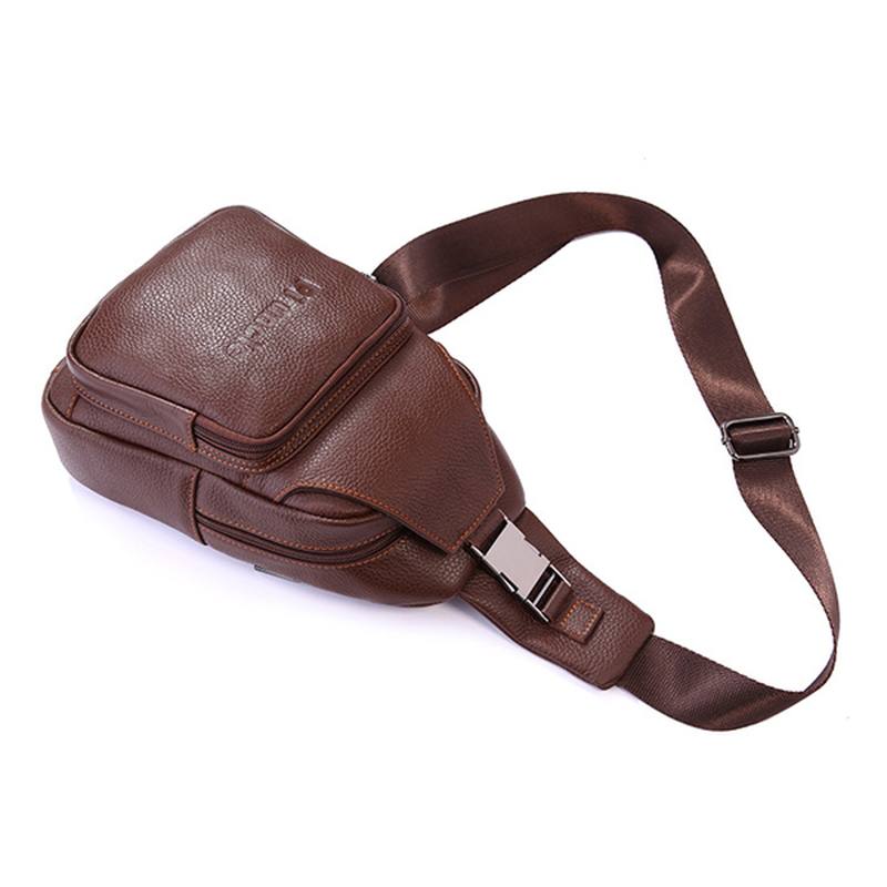 Retro Miesten Rento Outdoor Sport Aito Nahkainen Rintalaukku Crossbody Laukku