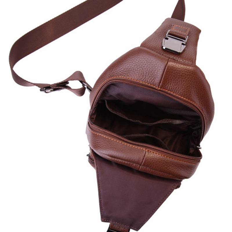 Retro Miesten Rento Outdoor Sport Aito Nahkainen Rintalaukku Crossbody Laukku