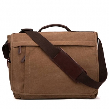 Suuri Kapasiteetti Canvas Business Laptop Laukku Olkalaukku Crossbody Laukku Miehille