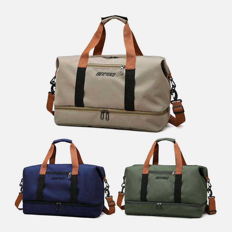 Unisex Kaksikerroksinen Suuri Kapasiteetti Crossbody Laukku 32l Oxford Multi-pockets Vedenpitävä Käsilaukku Summer Travel