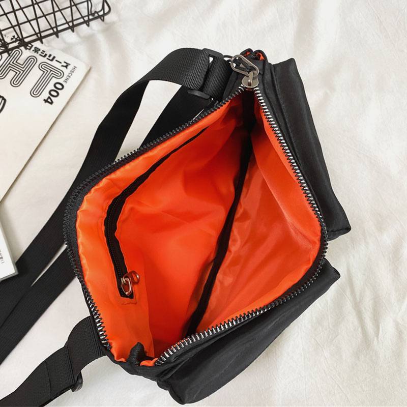 Unisex Kaksinkertainen Vetoketjutasku Tasku Crossbody -laukut Nylon Rento Yksinkertainen Kulumista Kestävä Olkalaukku