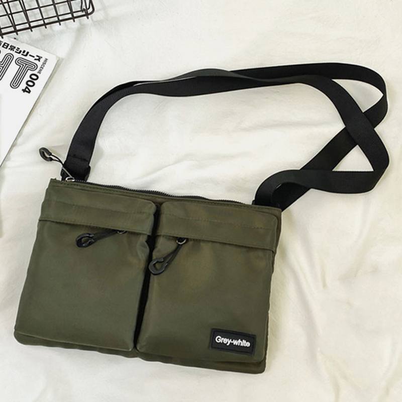 Unisex Kaksinkertainen Vetoketjutasku Tasku Crossbody -laukut Nylon Rento Yksinkertainen Kulumista Kestävä Olkalaukku