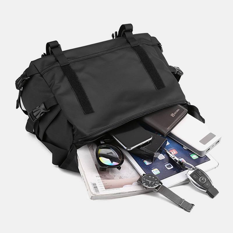 Unisex Nylon Säädettävä Olkahihna Multi-pockets Crossbody Laukut Rento Takavarkaudenesto Tasku Messenger Bag Olkalaukku