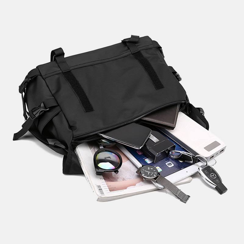 Unisex Suuri Kapasiteetti Takavarkaudenesto Tasku Crossbody Laukut Minimalistinen Solki Nailon Messenger Bag Olkalaukku