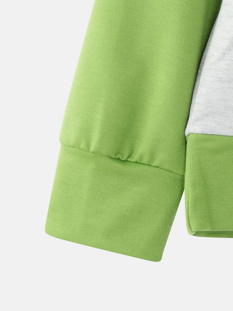 Naisten Sarjakuva Eläinpainatusti O-kaula Kontrasti Raglan Sleeve Rento Puserot