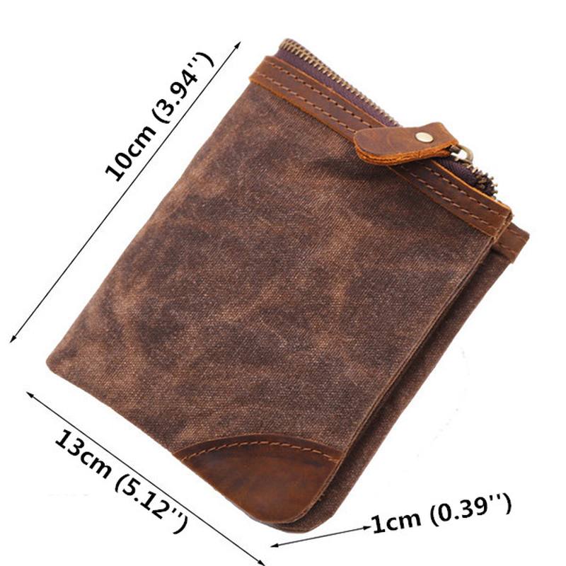 Canvas Vintage Wallet Bifold 8 Card Slot Kolikkokukkaro Miehille