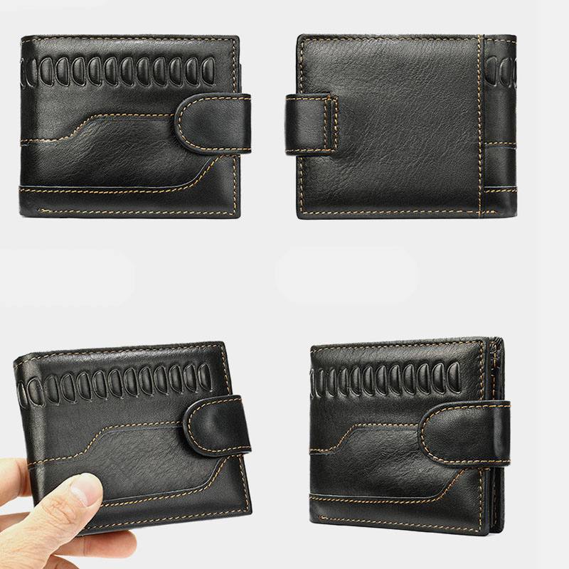 Miesten Aito Nahka Lehmännahkainen Retro 8 Korttia Slot License Card Bag Lompakko