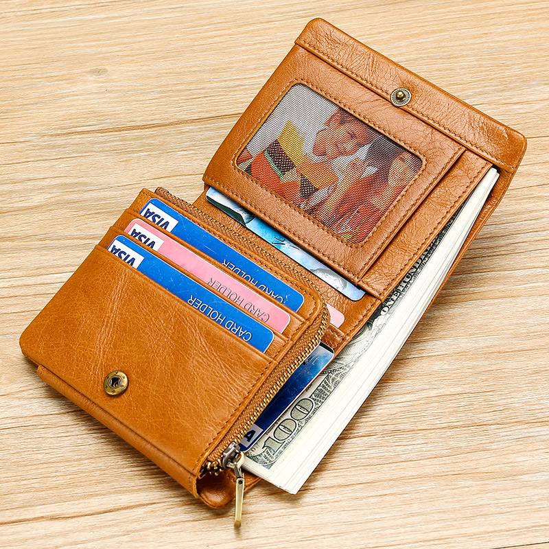 Miesten Aitoa Nahkaa Oleva Retro Kolminkertainen Multi Card Slot -lompakko