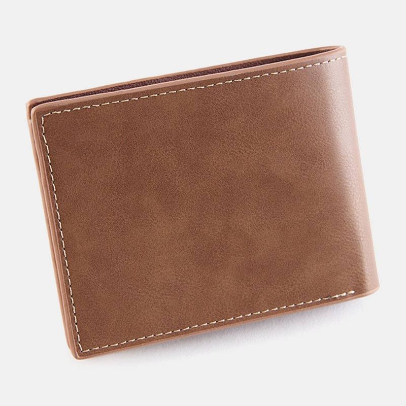 Miesten Bifold Lyhyt Antimagneettinen Lompakko Vintage Multi-card Slots Korttipidike Rahaklipsi