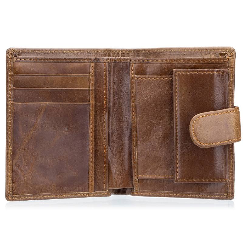 Miesten Bifold Lyhyt Lompakko Vintage Aitoa Nahkaa Sisältävä Monikorttikorttikotelo Hasp-kolikkolaukku