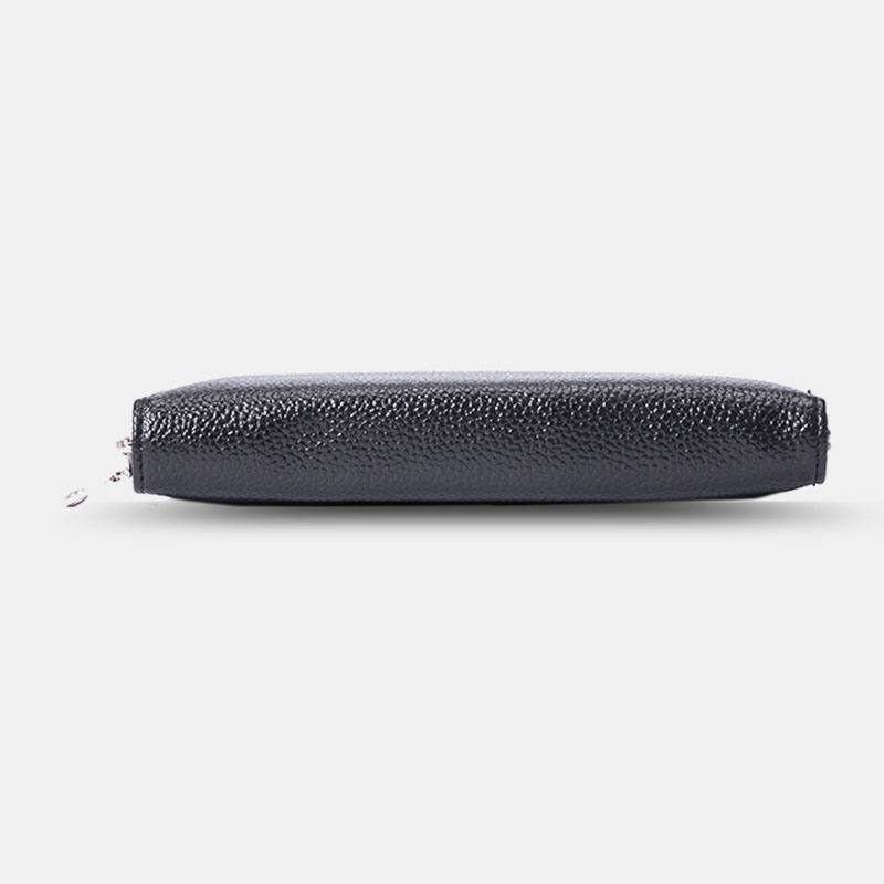 Miesten Ja Naisten Aitoa Nahkaa Suuren Kapasiteetin Varkaudenestokorttikotelo Business Clutch Bag Pitkä Lompakko