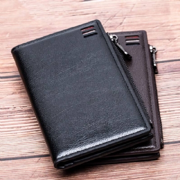 Miesten Keinonahkainen Retro Business Multi-slot Hand Carry Card Holder -lompakko Kytkinkukkaro