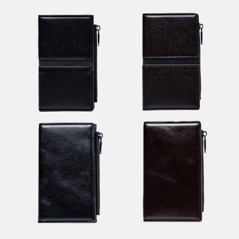 Miesten Keinonahkainen Retro Business Multi-slot Hand Carry Card Holder -lompakko Kytkinkukkaro