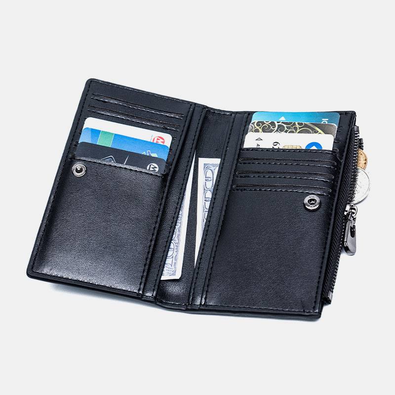 Miesten Keinonahkainen Retro Business Multi-slot Hand Carry Card Holder -lompakko Kytkinkukkaro