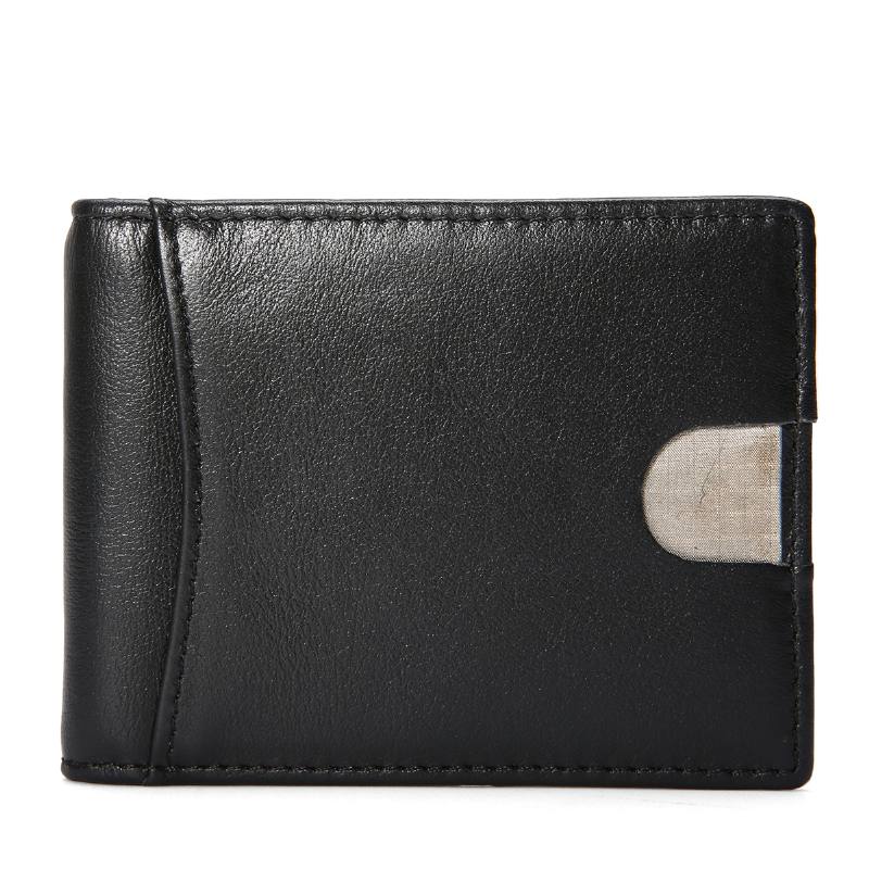 Miesten Slim Bifold Blocking Lompakot Retro Rento Aitoa Nahkaa Lyhyt Multi-card Slot Korttipidike Rahaklipsi