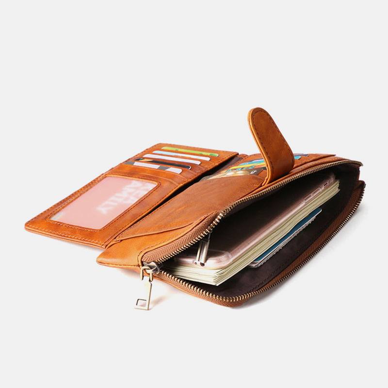 Naisten Aitoa Nahkaa Sisältävä Multi-card Slot -puhelinlaukku Money Clip Lompakko