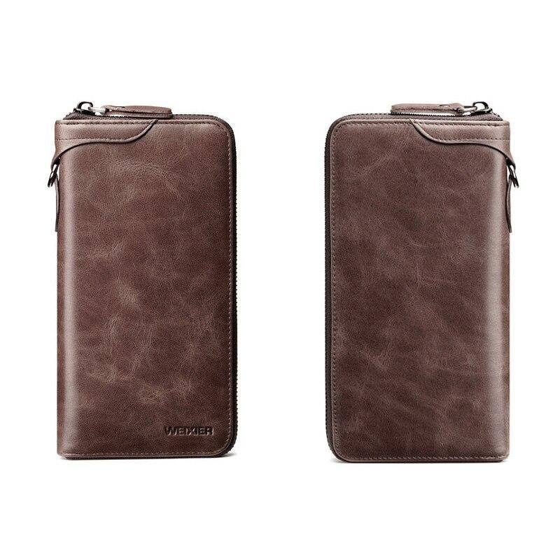 New Come Muoti Vintage Long Style Haljasnahkainen Miesten Lompakko Pehmeä Business Rento Miesten Lompakko Clutch Laukut Korkealaatuiset