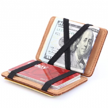 Pu Money Card Clip Magic Wallet Clutch Bus Card Bag -laukku