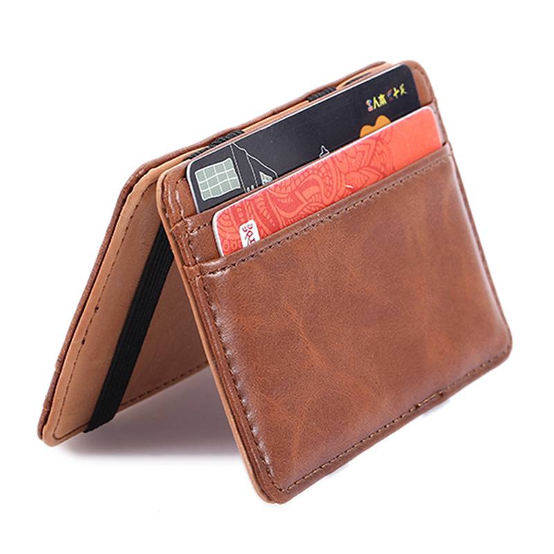 Pu Money Card Clip Magic Wallet Clutch Bus Card Bag -laukku