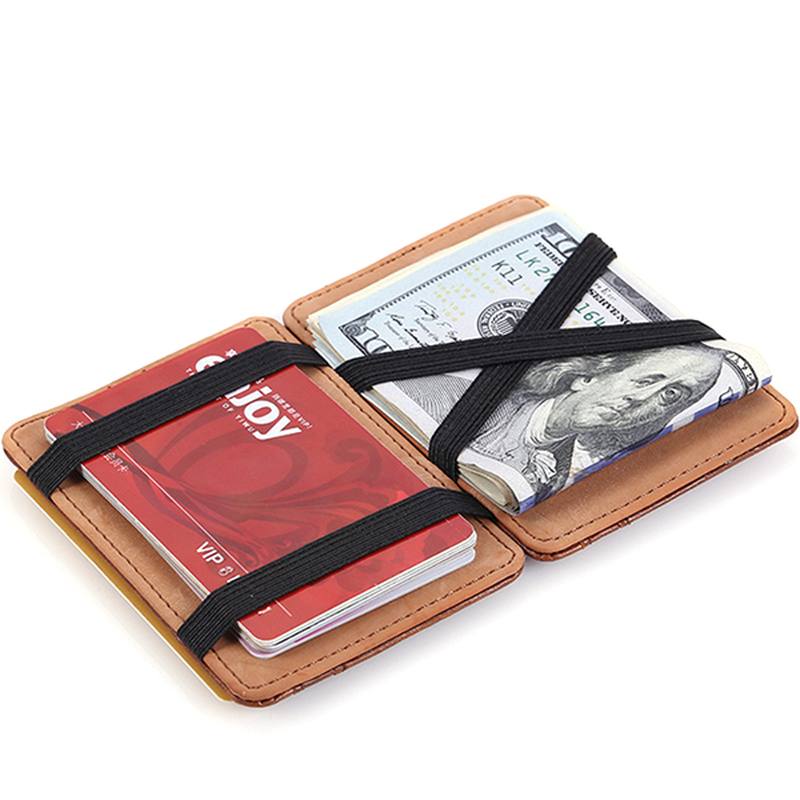 Pu Money Card Clip Magic Wallet Clutch Bus Card Bag -laukku