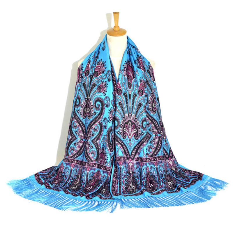 Retro Ethnic Style Painatus Tassel Long Scarf Naisten Venäläinen Huivi