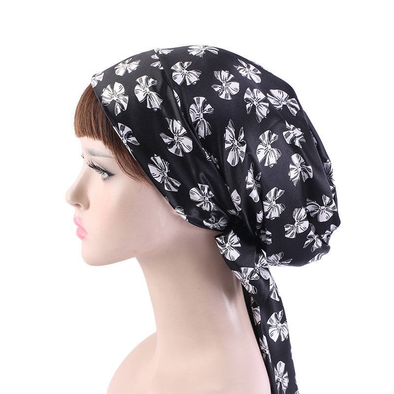 Satiinipainatusti Nauha Bow Turban Hat