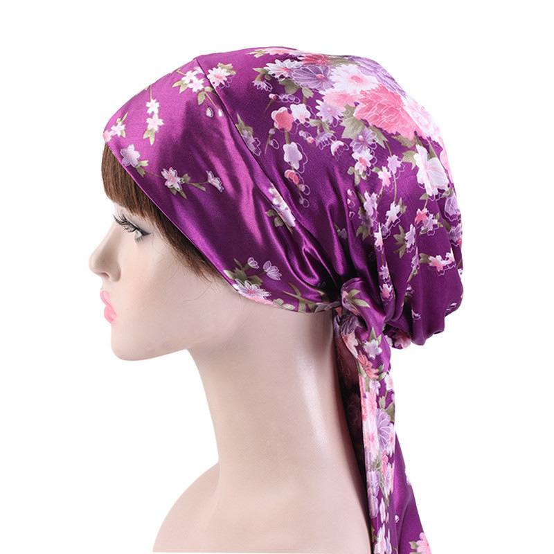 Satiinipainatusti Nauha Bow Turban Hat