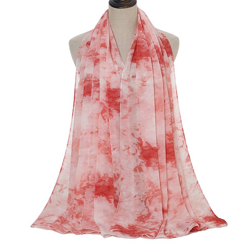 Tie-dye Painettu Pearl Chiffon Huivi