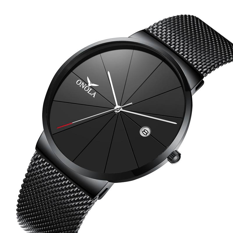 Business Rento Mesh Rannekello Kalenteri Vedenpitävä Miesten Quartz Watch Rannekello