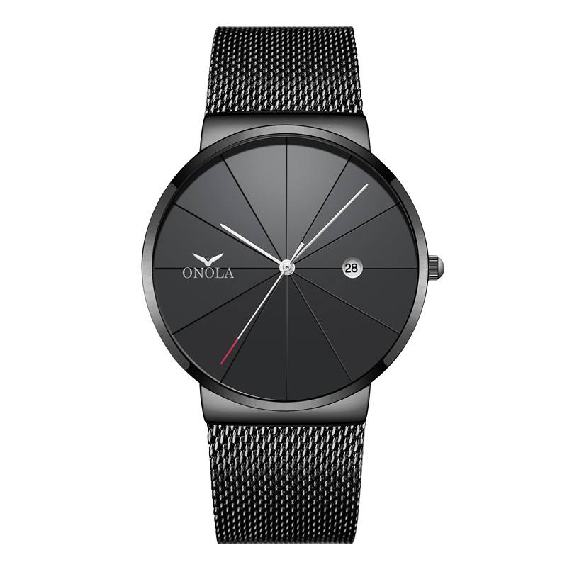 Business Rento Mesh Rannekello Kalenteri Vedenpitävä Miesten Quartz Watch Rannekello