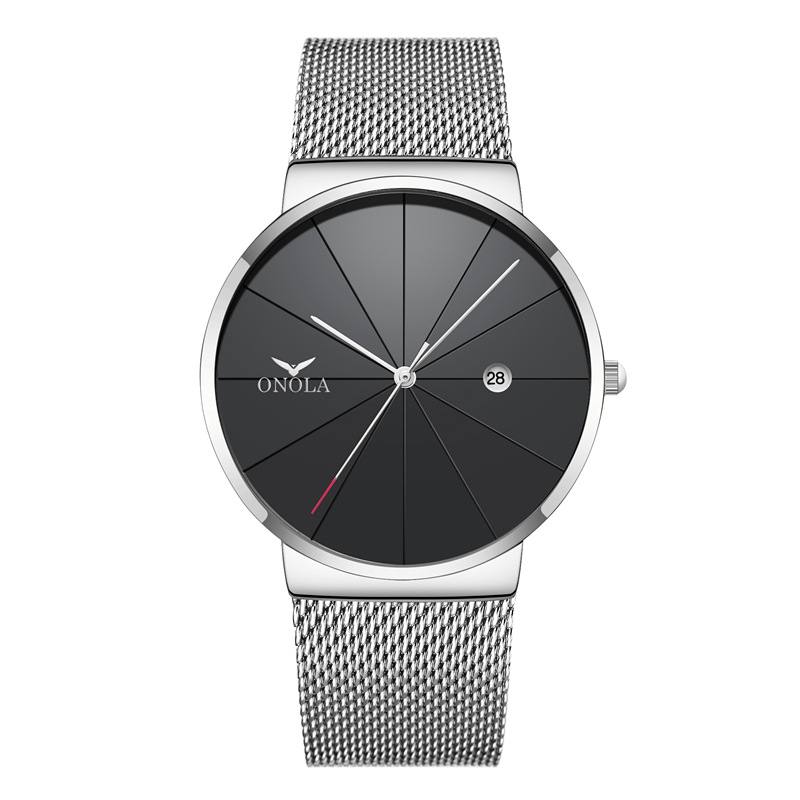 Business Rento Mesh Rannekello Kalenteri Vedenpitävä Miesten Quartz Watch Rannekello