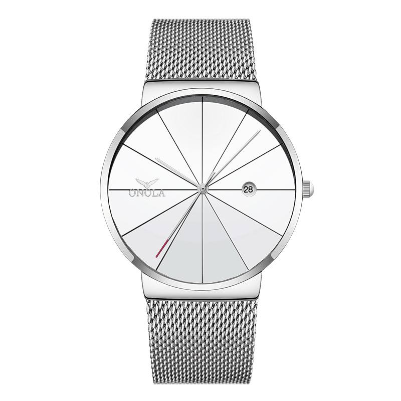 Business Rento Mesh Rannekello Kalenteri Vedenpitävä Miesten Quartz Watch Rannekello