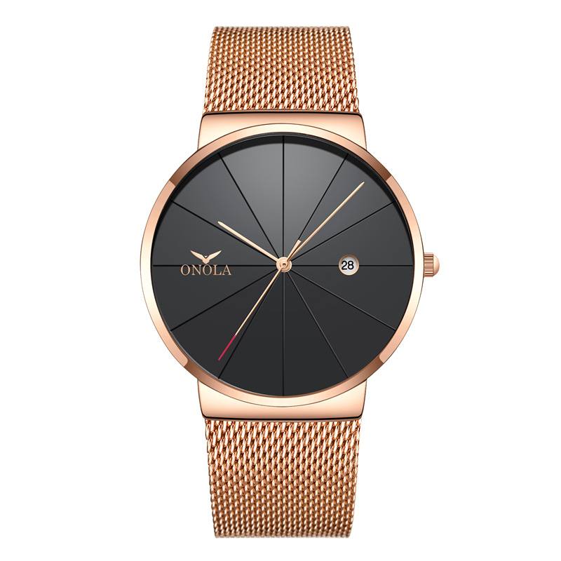 Business Rento Mesh Rannekello Kalenteri Vedenpitävä Miesten Quartz Watch Rannekello