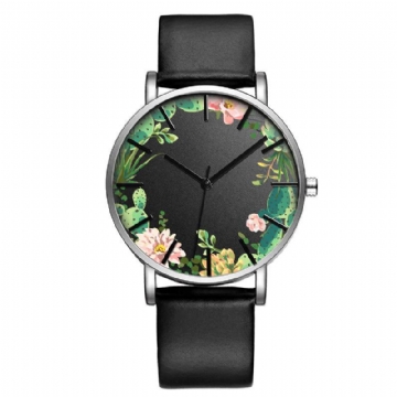 Unisex-rannekello Flower Picture Dial Display Quartz Watch