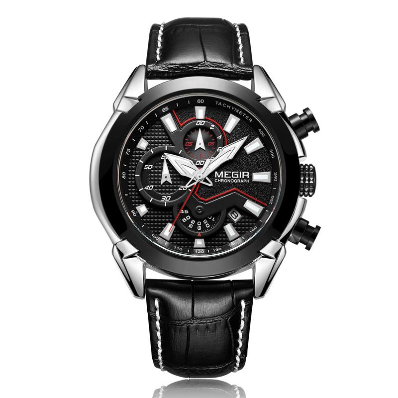 Urheilukellot Creative Chronograph Quartz Leather Range Miesten Kello