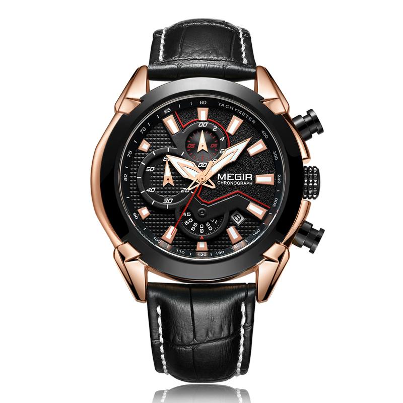 Urheilukellot Creative Chronograph Quartz Leather Range Miesten Kello