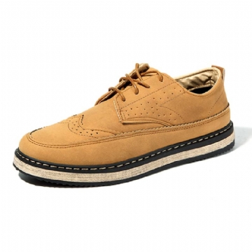 Miesten Vapaa-ajan Retro Brittiläiset Nahkaiset Brogue Oxfords -kengät