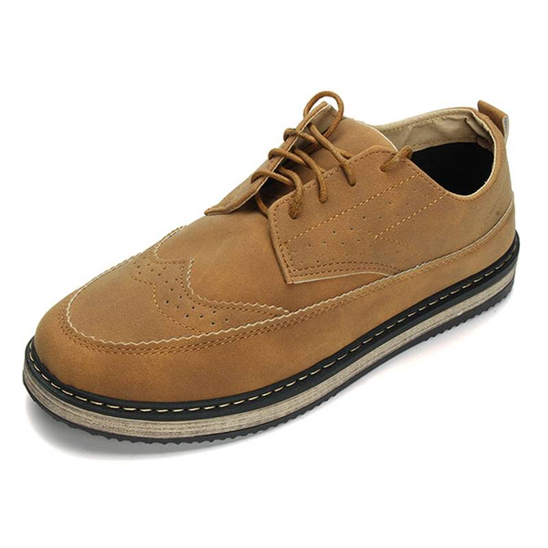 Miesten Vapaa-ajan Retro Brittiläiset Nahkaiset Brogue Oxfords -kengät