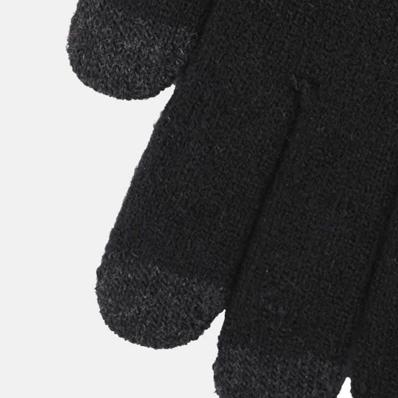 Miesten Winter Cool Protection Lämpimät Täyssormeiset Villaiset Neulotut Käsineet Thicken Plus Velvet Kolmen Sormen Kosketusnäytön Lämpökuntosalihanskat