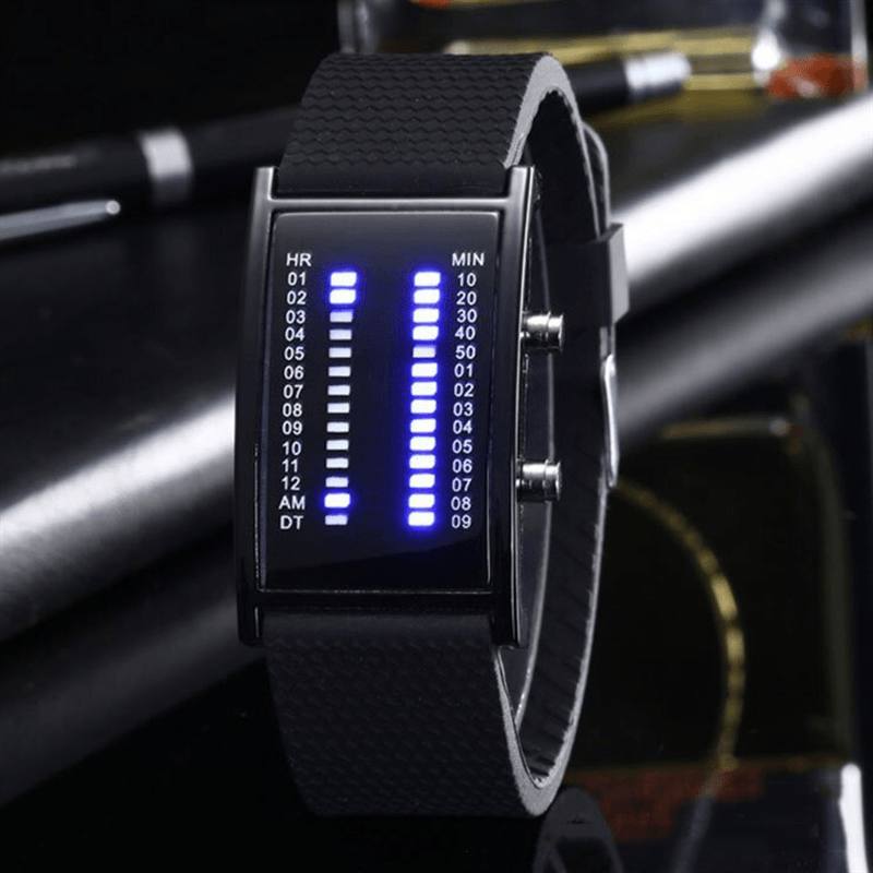 Led-näyttö Miesten Business Watch Double Row Light Calendar Digital Watch