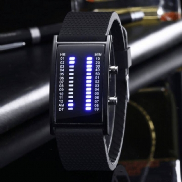 Led-näyttö Miesten Business Watch Double Row Light Calendar Digital Watch