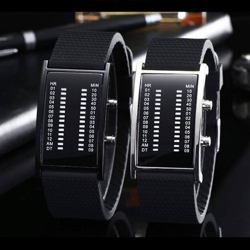 Led-näyttö Miesten Business Watch Double Row Light Calendar Digital Watch