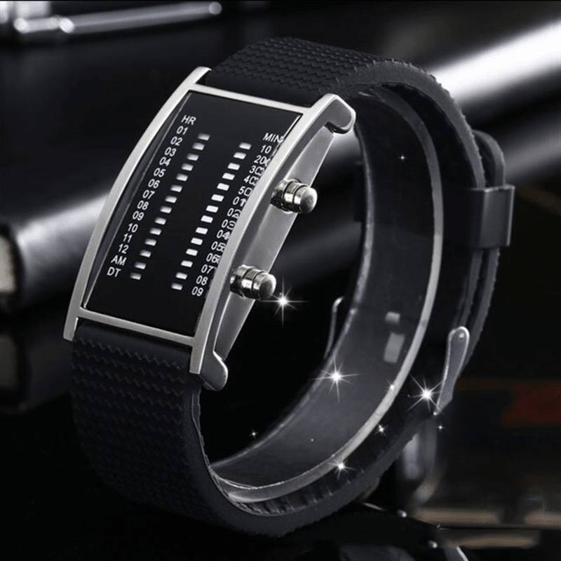 Led-näyttö Miesten Business Watch Double Row Light Calendar Digital Watch