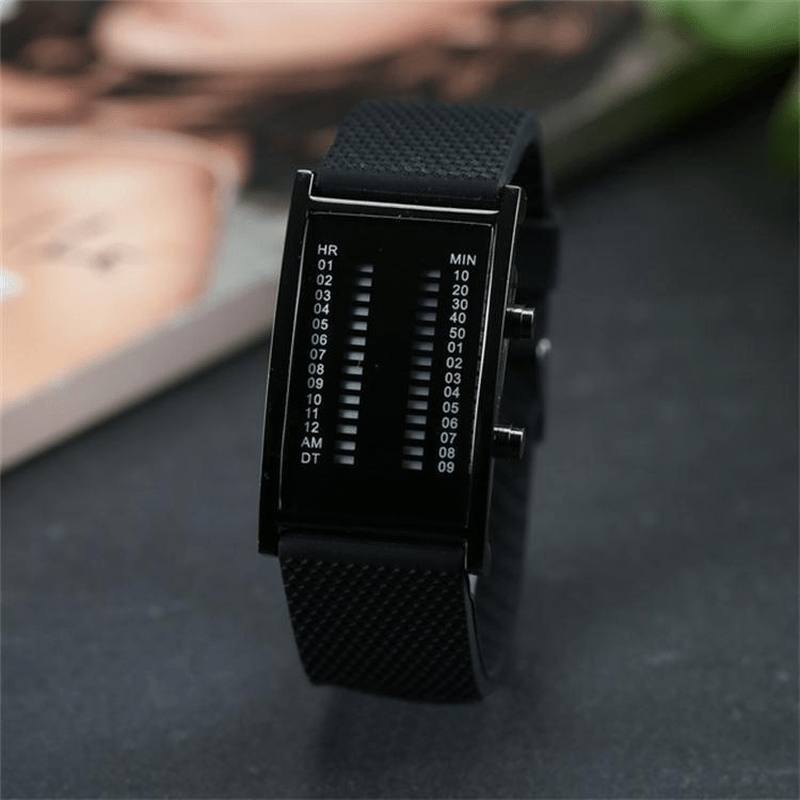 Led-näyttö Miesten Business Watch Double Row Light Calendar Digital Watch