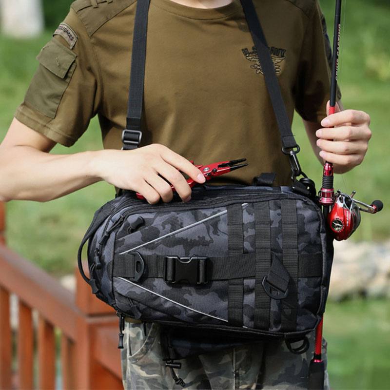 Miesten Monitoiminen Tactical Reppu Rento Sling Crossbody Laukku Olkalaukku Rintalaukku Ulkokäyttöön