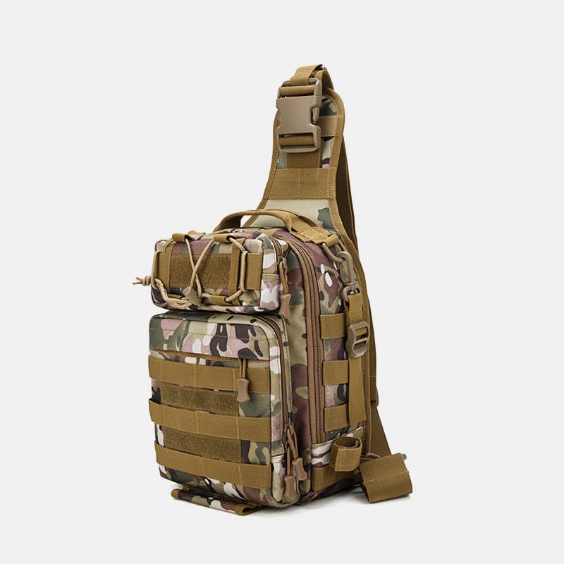 Miesten Nailonnaamiointi Suuri Kapasiteetti Multi-carry Tactical Travel Outdoor Rintalaukku Olkalaukku